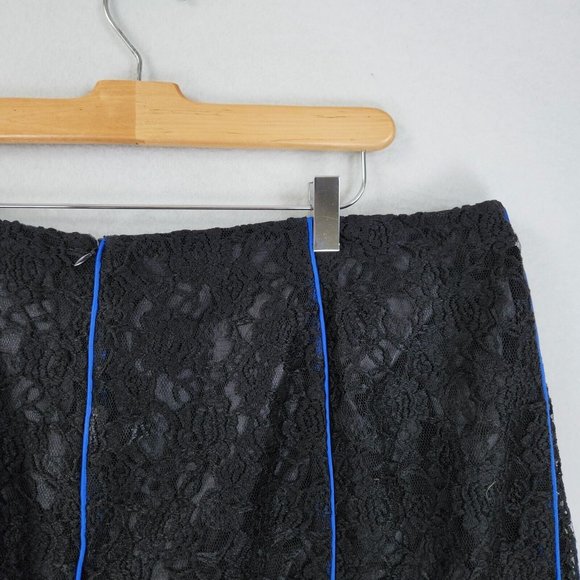 Ashro Skirt Womens 20 Black Blue Lace A Line Trumpet Classic Pleated Flare - Picture 8 of 13